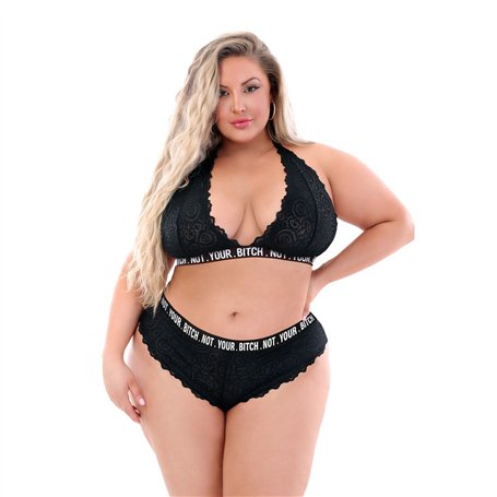 Ensemble de Lingerie Fantasy Lingerie Noir (Queen size)