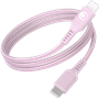 Câble Tissé USB C / USB C 3A 1.2m PD 60W Rose Bigben