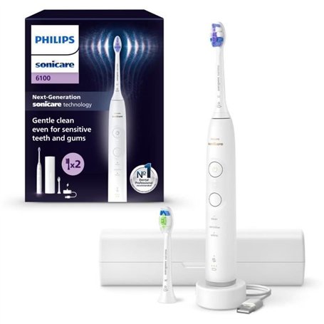 Brosse a dents - PHILIPS - HX7410/02 - Sonicare - Serie 6500 - Blanc - Eléctrique