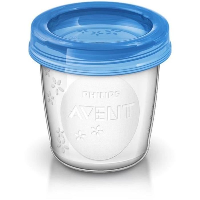 Image secondaire de Pots de conservation - PHILIPS AVENT - Lait maternel - 10 pots 180ml + 2 adaptateurs