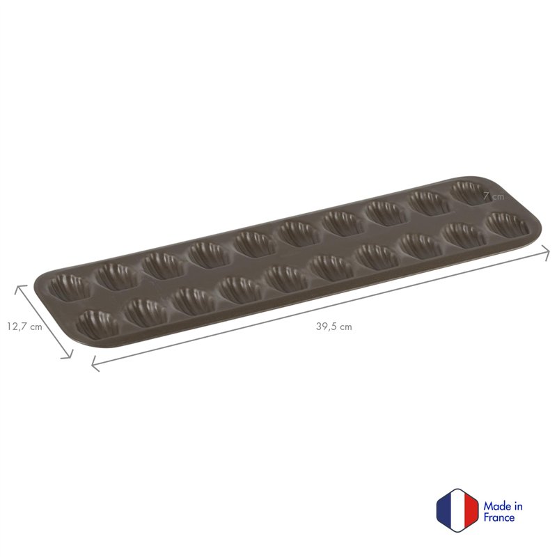 Image secondaire de GOBEL - Plaque de 20 Mini Madeleines - Acier - Revêtement Antiadhérent Bicouche Garanti sans PFAS - Qualité Professionnelle – Fa