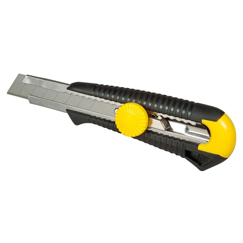 Stanley 1-10-418 Cutter 18 mm Système de Blocage de Lame - Chariot Porte Lame et Guide Lame en Acier Inoxydable - Poignée Ergono