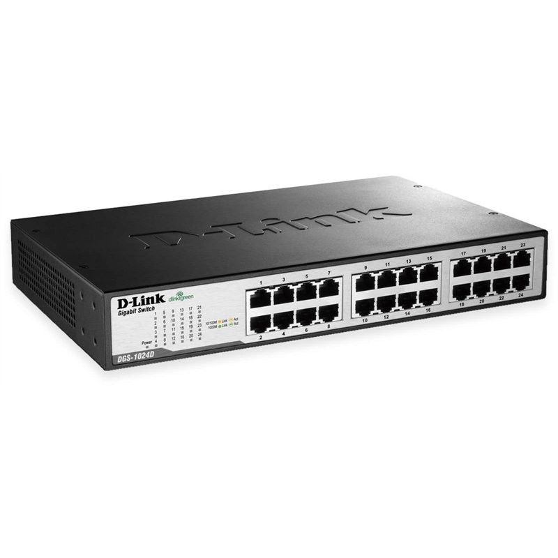 D-Link DGS-1024D Switch 24 Ports Gigabit Metallique 10/100/1000mbps - Idéal Partage de Connexion et Mise en Réseau Small/Home Of