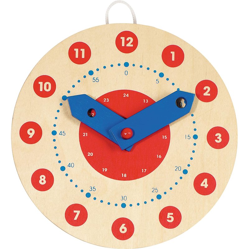 Goki - 58980 - Ameublement Et Décoration - Horloge Apprentissage, petite, Brun