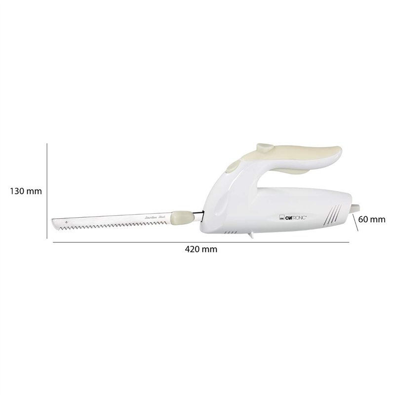 Image secondaire de Clatronic EM 3062 — Couteau électrique dentelé en acier inoxydable, 150 W, blanc