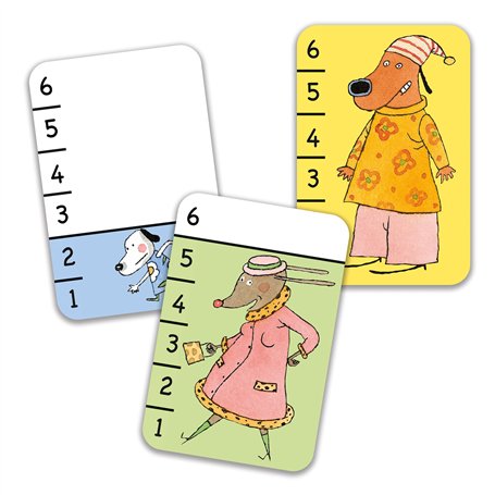 DJECO Batawaf Jeu de 36 Cartes, 3 à 6 ans - Apprentissage des Jeux de Cartes - Développe Observation & Coopération - Compare la