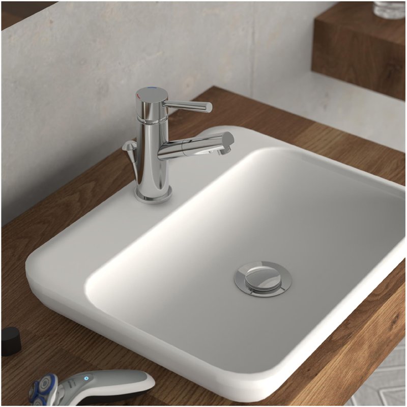 Image secondaire de SCHÜTTE Mitigeur de lavabo Cornwall, batterie de salle de bains, robinet pour la salle de bains, mitigeur avec vidage, chrome, m