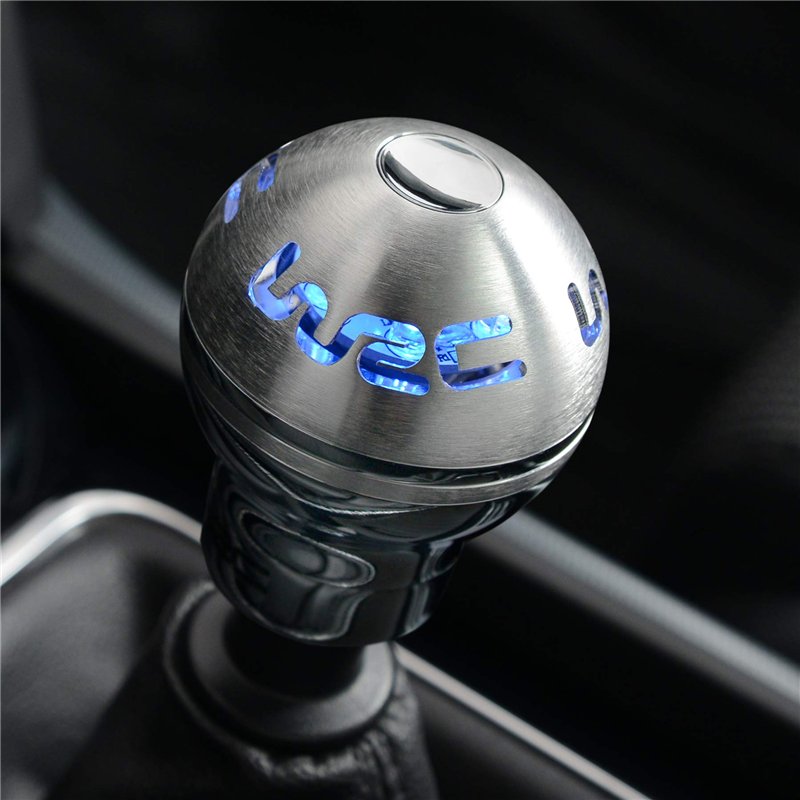 Image secondaire de WRC 007300 Pommeau de Vitesse Lumineux Bleu. Aluminium Brillant / Brossé