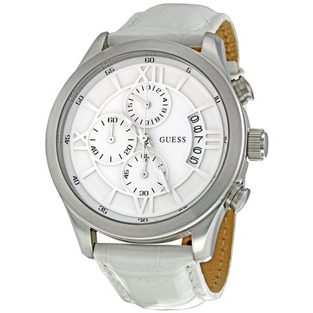 Guess - W12101G1 - Montre homme - Quartz Chronographe - Cadran Blanc - Bracelet Blanc
