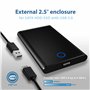 Icy Box IB-273StU3 11479 Boîtier externe pour Disque Dur 2.5" SATA USB 3.0 Aluminium/Plastique Noir