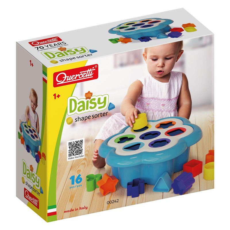 Quercetti - 0242 Daisy Shape Sorter Sorting, Stacking & Plugging Toys