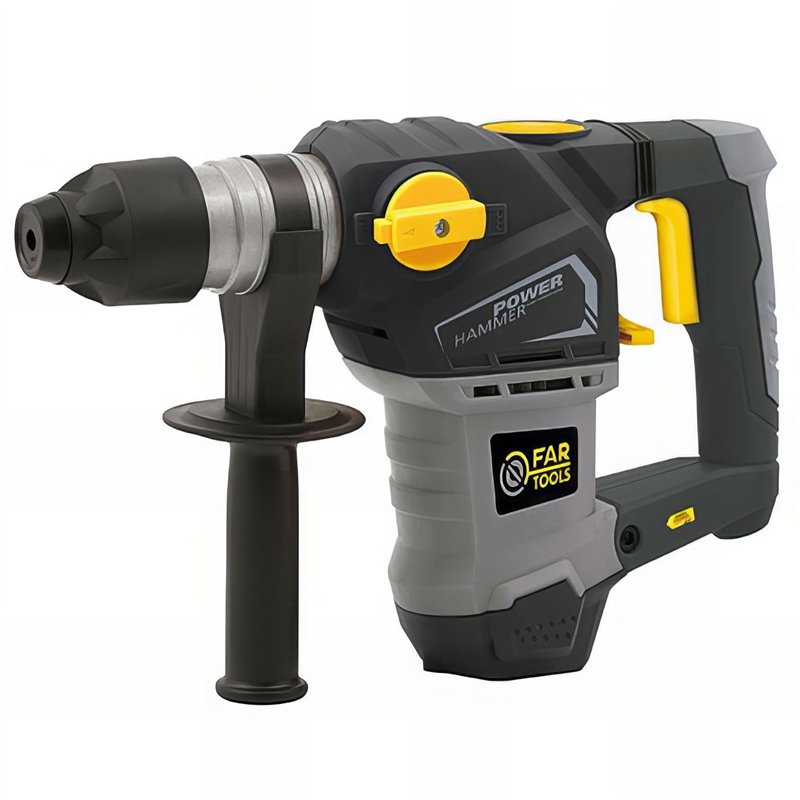Fartools Marteau perforateur SDS+ 1600W 6J, 4 fonctions, vitesse 800tr/min, percussion 4000cps/min, poignée auxiliaire, mallette