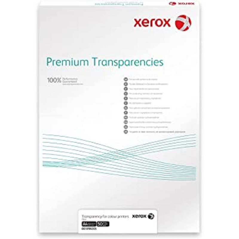 Xerox 003R98203 Premier Transparancies Papier Jet D'Encre Transparent, Pack de 100 Feuilles A3 Pour Laser Et Laser Couleur