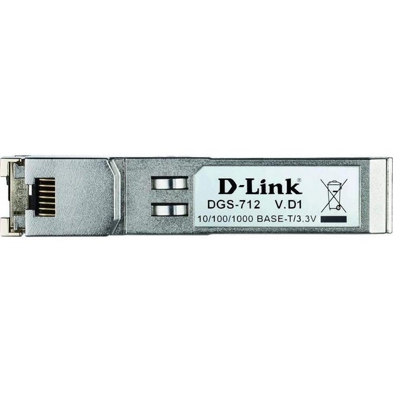 Image secondaire de D-Link DGS-712 Transceiveur Mini-Gbic Cuivre SFP 10/100/1000Base-T-Hot-Plug-Connecteur RJ-45 - Idéal pour Entreprise Administrat
