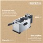 SEVERIN Friteuse 2 000 W, Friteuse électrique en inox d’une capacité de 3 L, Appareil de cuisson pour frites, légumes, viandes, 