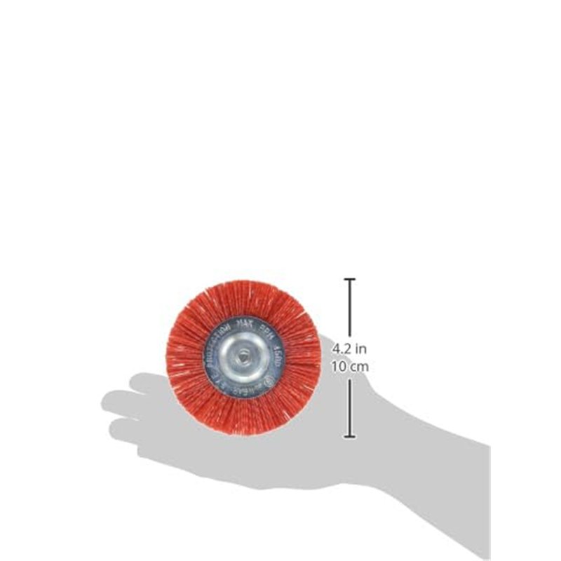 Image secondaire de TIVOLY XT20222000778 - Cepillo CIRCULAR para taladro, hilos nylon rojo, decapado de madera diametro 100 mm grano 80