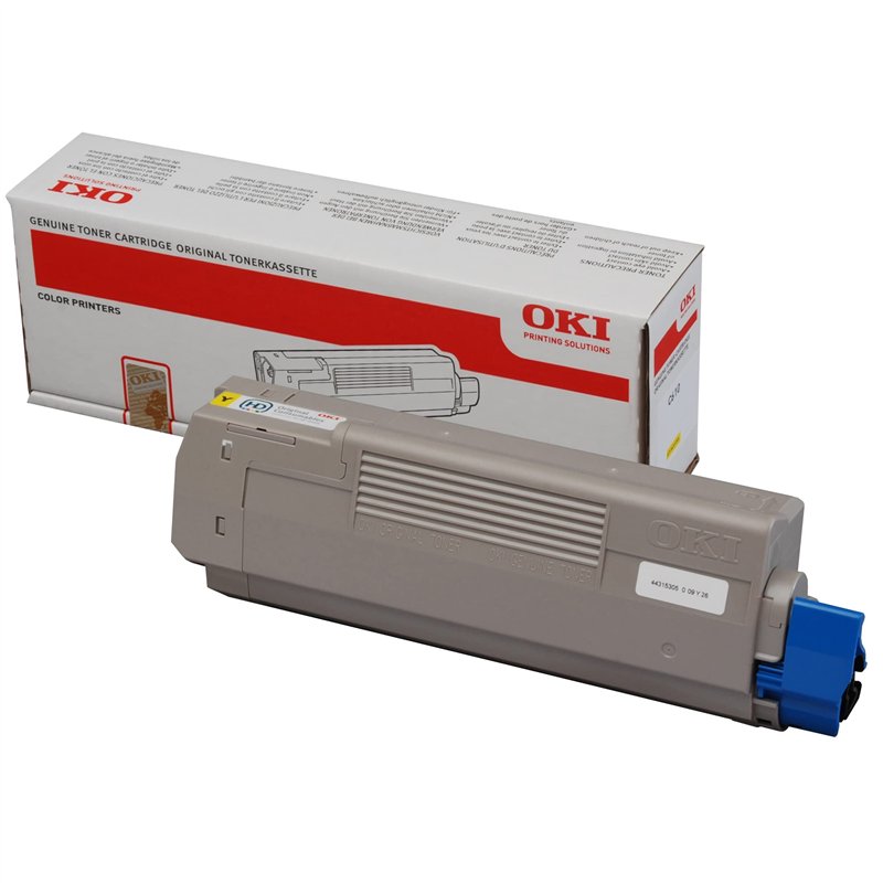 Oki Toner d'origine pour imprimante C610dn, 610dtn, 610n Jaune
