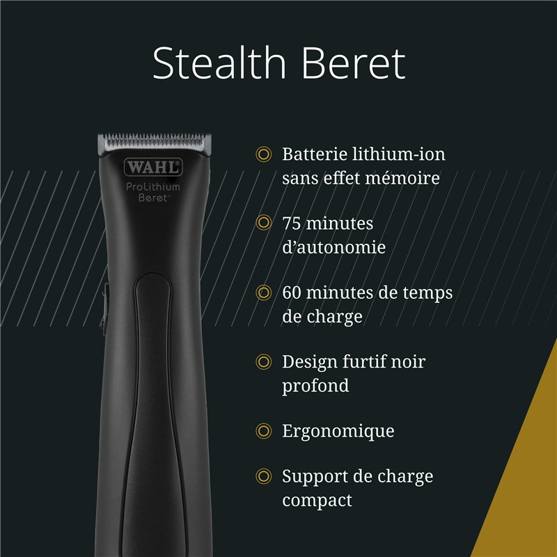 Image secondaire de Wahl Stealth Beret - tondeuse à cheveux principale/sans fil avec jeu de lames de précision - pour les bordures de près, noir
