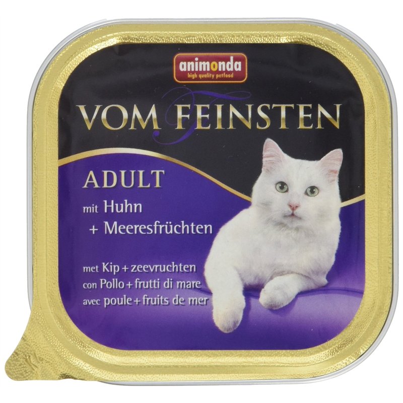 Animonda vom feinsten Nourriture Humide pour Chat Adulte - avec Poulet + Fruits de mer - 32 x 100 g - Nourriture pour Chat - Nou