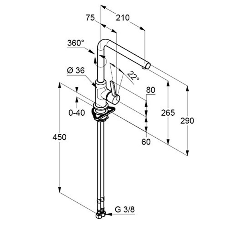 Image secondaire de Kludi 408030575 L-INE S Robinet d'évier de Cuisine, Chrome