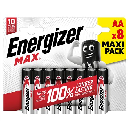 Energizer Piles LR06/AA Max+Power - Les 8 piles