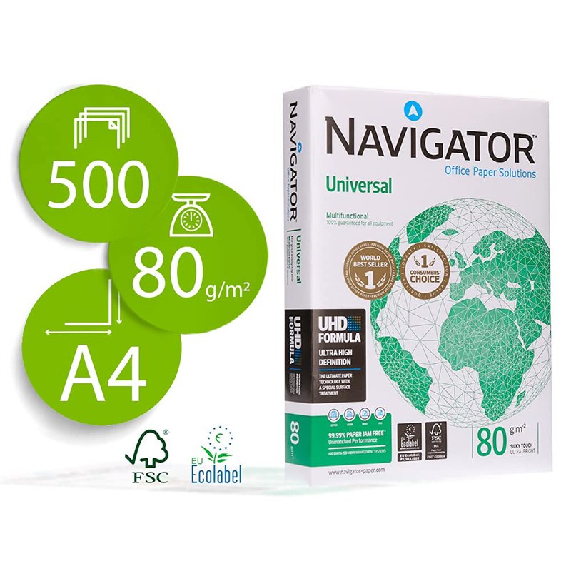 Navigator Universal - Lot de 500 feuilles de papier A4 - 80 g/m² - Blanc