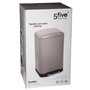 5 five simply smart Poubelle 30L en métal finition mate - Fermeture silencieuse - Large pédale - Coloris TAUPE