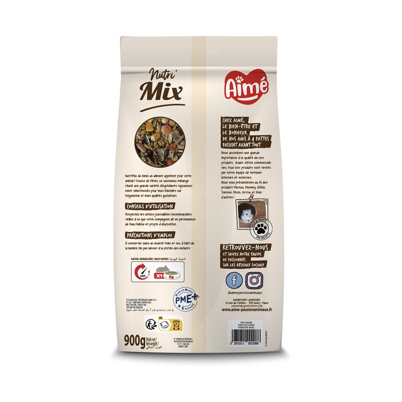 Image secondaire de Aimé | Nutri'Pellets | Nourriture pour Hamster, Gerbille et Rat | Aliment complet | Repas Granulé à base de Vitamines et Fibres 