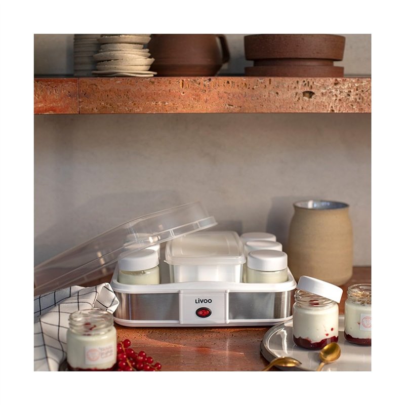 Image secondaire de Livoo DOP156 Yaourtière Fromagère| Yaourts faits maison, Fromage Blanc | 210 ml X 12 pots yaourts, 1,2L de Fromage Frais