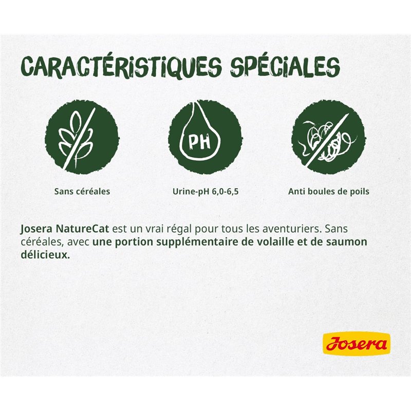 Image secondaire de JOSERA NatureCat (1 x 2 kg) | Adulte | Croquettes Premium pour Chats Adultes | Saumon & Volaille | Herbes raffinées & Fruits sai