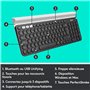Logitech K780 Clavier RF sans Fil + Bluetooth QWERTY US International Noir, Blanc
