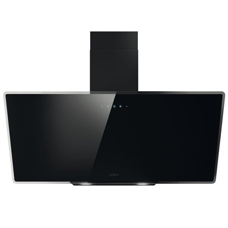 ELICA Hotte decorative murale SHIRE BK/A/90 Inclinée Verre Noire 90 cm