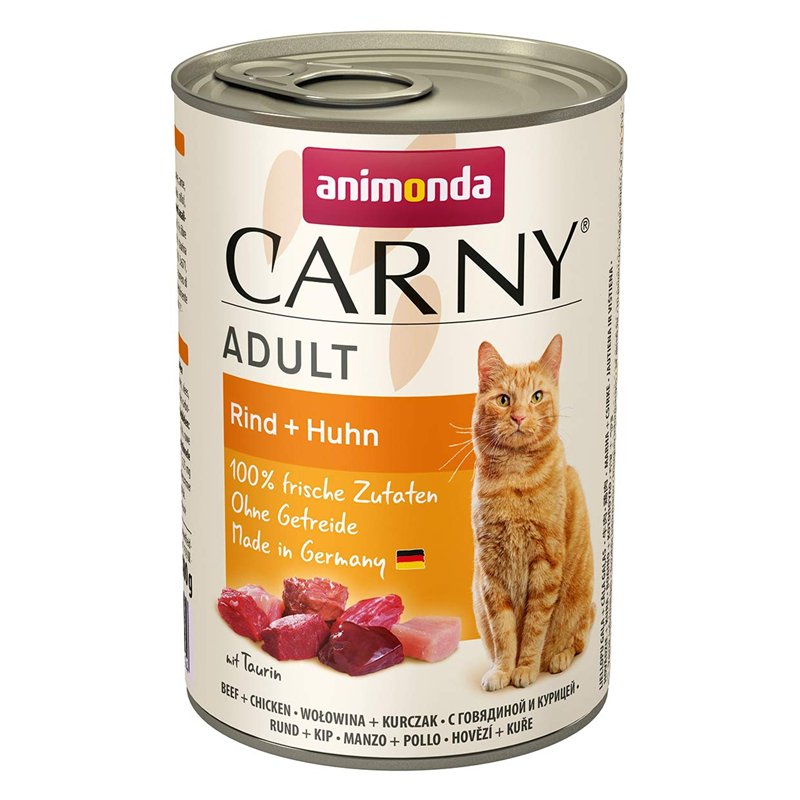 Nourriture pour chat GranCarno Adult d’animonda, nourriture humide pour chat adulte, bœuf + poulet, 6 x 400 g