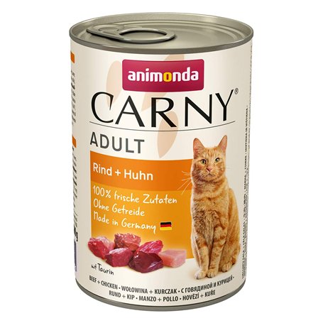 Nourriture pour chat GranCarno Adult d’animonda, nourriture humide pour chat adulte, bœuf + poulet, 6 x 400 g