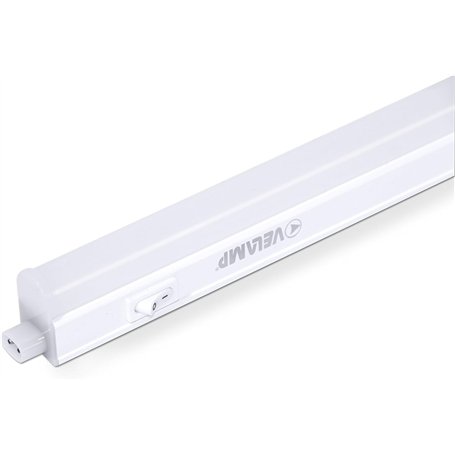 Velamp RS8-8W Durandal - Réglette 48 LED avec Interrupteur, Plastique, Blanc