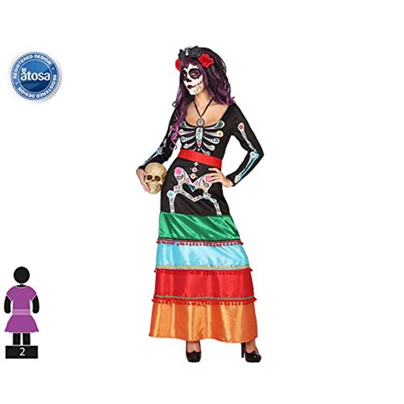 Image secondaire de ATOSA déguisement squelette mexicain femme adulte XL