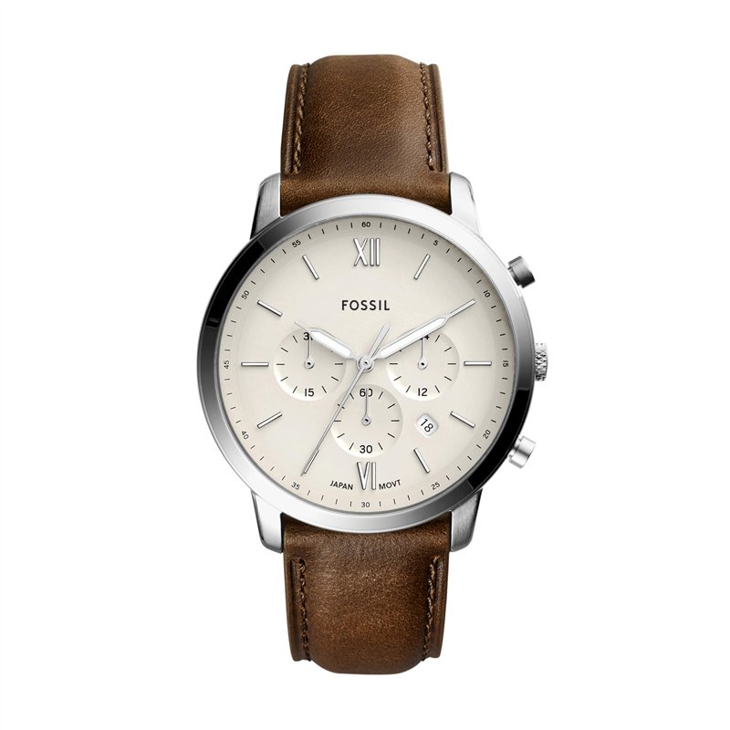 Fossil Homme Chronographe Quartz Montre avec Bracelet en Cuir FS5380