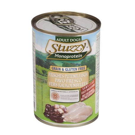 Stuzzy Lot de 6 x 400 g de Nourriture Humide Naturelle pour Chien Saveur Paon 2400 g