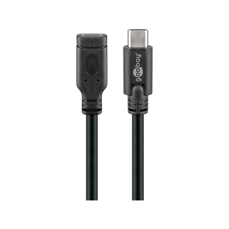 Goobay 45393 Rallonge USB-C USB 3.1 1re Génération, Noir