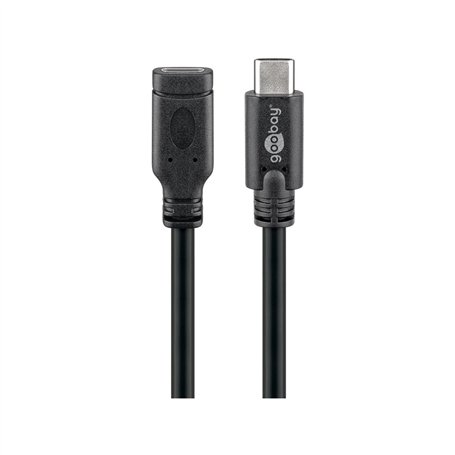 Goobay 45393 Rallonge USB-C USB 3.1 1re Génération, Noir