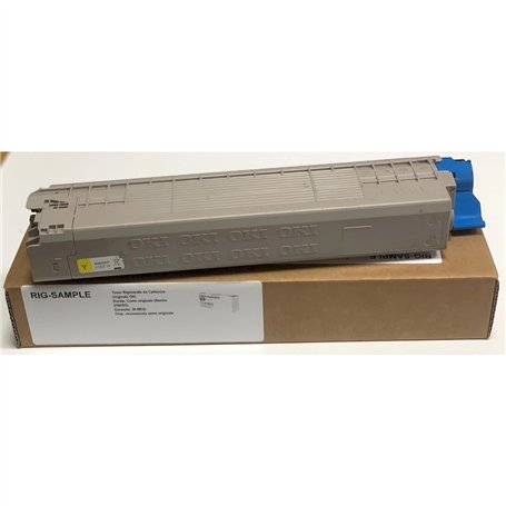 Toner OKI 45862837 pour MC853n dn dnct MC873 MC873dnc dnx 853 873 - Jaune - 7.300 Pages - Régénéré Made in Italy