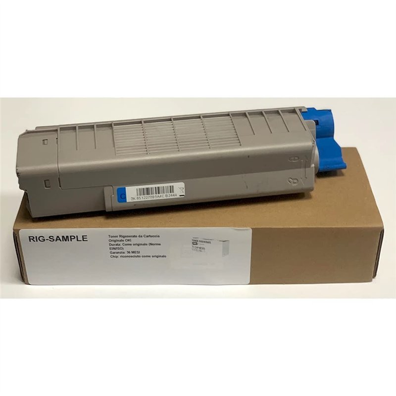 Toner OKI 44315319 pour ES6410 6410 - Cyan - 6.000 Pages - Régénéré Made in Italy