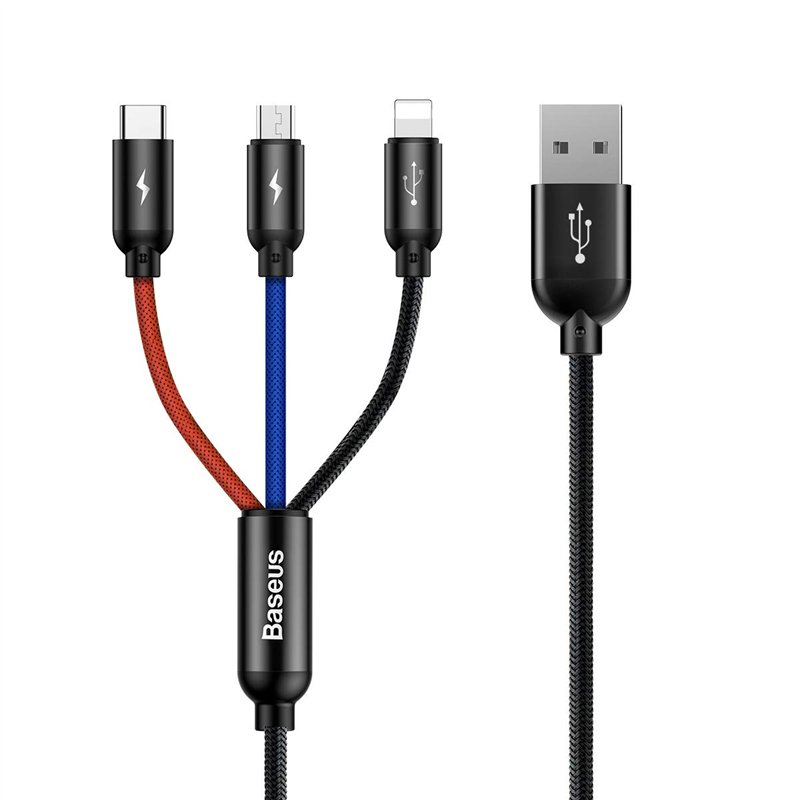 Baseus Câble de charge USB CAMLT-ASY01 Aluminium, Nylon
