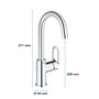 GROHE Mitigeur monocommande Lavabo Taille L Start Loop Chromé 23780000 (Import Allemagne)