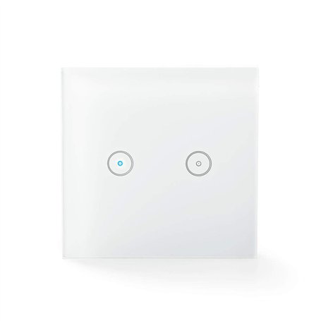 Commutateur Mural SmartLife | Wi-FI | Double | Montage Mural | 1000 W | AndroidT/iOS | Verre | Blanc