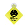 Color Pop Bébé À Bord Avec Ventouse, Jaune Réfléchissant