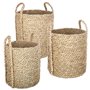 Atmosphera - Set de 3 paniers à anses Ronds - Roseau tressé
