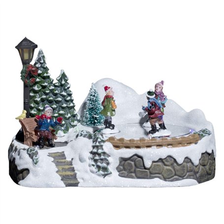 Fééric Lights and Christmas JJA Scène De Vie Illuminée Hockey sur Glace Noel