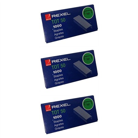 REXEL Lot de 3 boîtes de 1000 agrafes Swingline Tot 50 Cuivrées