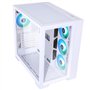 Boîtier DARK CAVE - Tour de jeu, ATX, ventilateur ARGB 4x12cm, 2xUSB3, Type-C, verre trempé latéral et panneau avant, White Edit